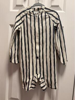 H&M Cream Black Stripe Textured Sweatshirt Set Toddler Boys Size 4T